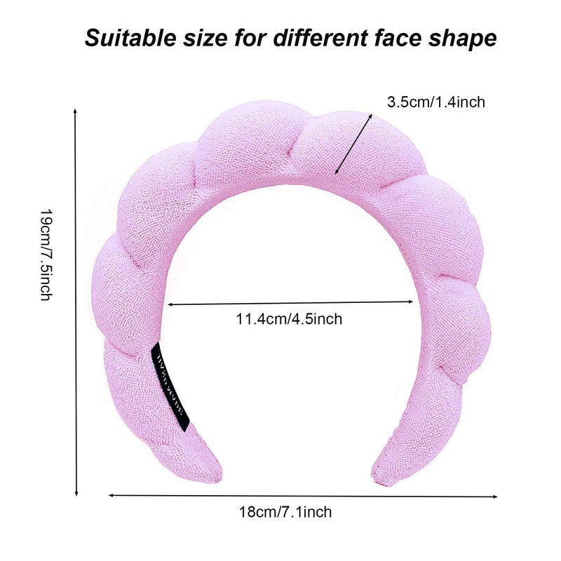 TYSSELY Spa Headbands for Washing Face Makeup Skin Care Headband Women Bubble Facial Beauty Headbands Puffy Shower Towel Band Hair Headband - Image 2